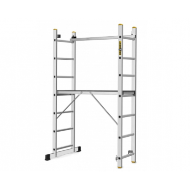 Aliuminio kopėčios - pastoliai DRABEST 2x7, platforma 46x150 cm (AL-DR-RU-2X7-PRO+H) Aliuminio kopėčios - pastoliai DRABEST 2x7, platforma 46x150 cm (AL-DR-RU-2X7-PRO+H)