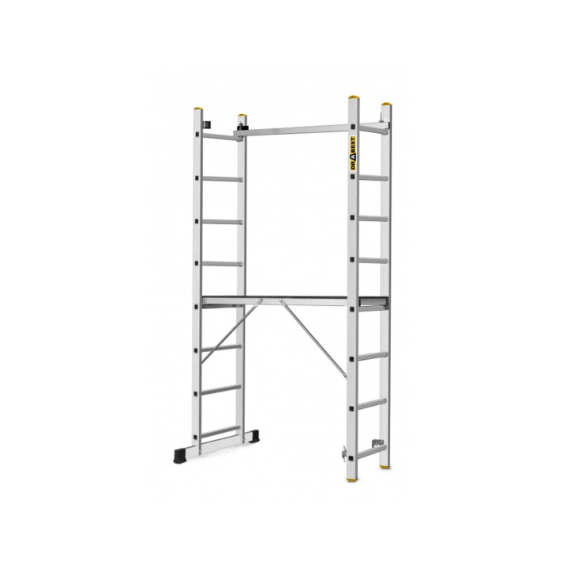 Aliumininiai kopėčios - pastoliai DRABEST PRO 2x6, 150 kg, platforma 46x150 cm 1