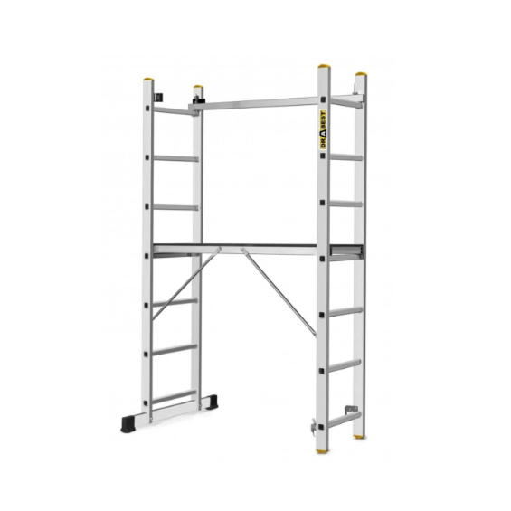 Aliuminio kopėčios - pastoliai DRABEST 2x7, platforma 46x150 cm (AL-DR-RU-2X7-PRO+H) Aliuminio kopėčios - pastoliai DRABEST 2x7, platforma 46x150 cm (AL-DR-RU-2X7-PRO+H)