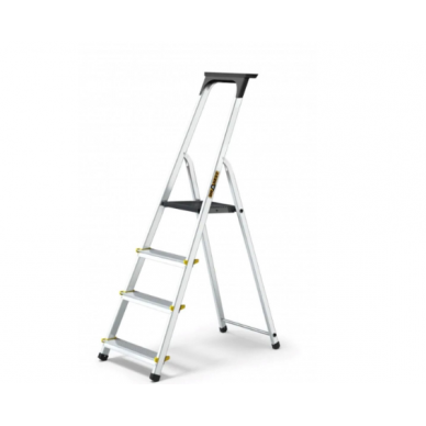 Majapidamisredel DRABEST ALD4 PRO 150 kg, ühepoolne riiuliga, 4 astet (DR-AL-D4-PRO-Ż+CZ+P)