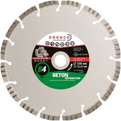 Алмазный отрезной диск DRONCO Superior B4 (350 x 2,8 x 25,4)