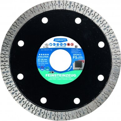 Pежущий диск F5 DRONCO c алмазным покрытием (125 x 1.2 x 22.23 мм)