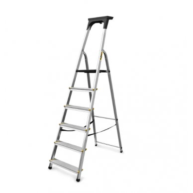 DRABEST PRO alumiiniumredel riiuliga, 6 astet, 150 kg DRABEST PRO alumiiniumredel riiuliga, 6 astet, 150 kg