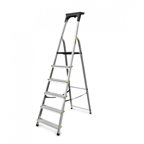 DRABEST PRO alumiiniumredel riiuliga, 6 astet, 150 kg