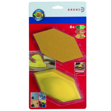 Šlifuoklis „HEXAGON Sander“ DRONCO , 6 vnt Šlifuoklis „HEXAGON Sander“ DRONCO , 6 vnt