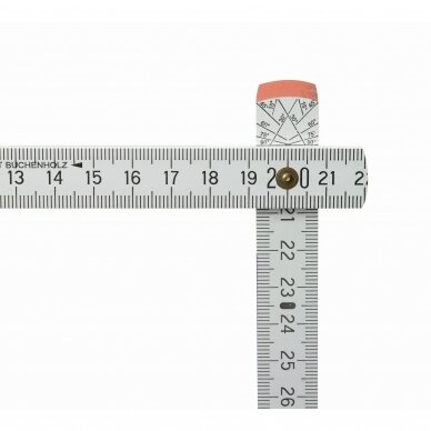 Medinė išlankstoma liniuotė BMI  su kampamačiu, 2 m