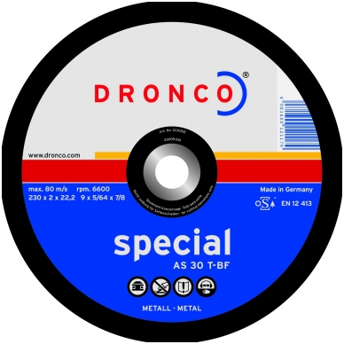 Pjovimo diskas DRONCO AS30T T41 (125 x 2,0 x 22,23)