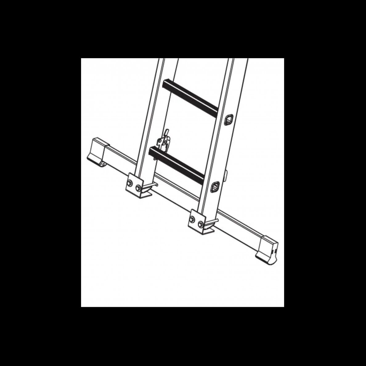 Stabilisaator 3-osalisele redelile, 3x12-3x16, 900 mm, DRABEST 1
