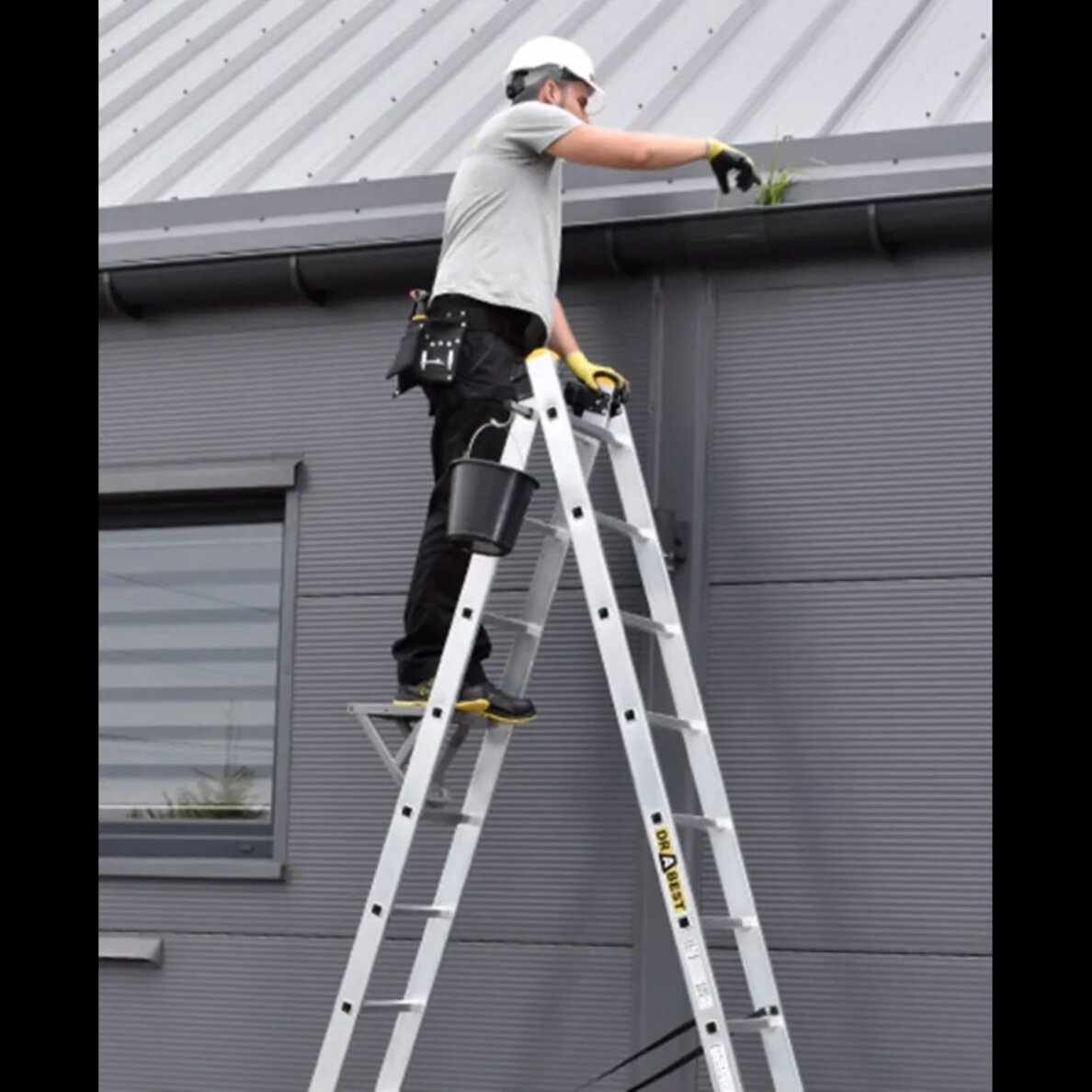 Kolmeosaline multifunktsionaalne redel DRABEST "PRO" 3x15 (DR-AL-DW-PRO-3X15-2K) 12